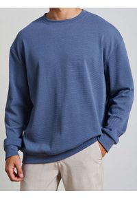 Sinsay - Bluza crewneck - niebieski. Kolor: niebieski