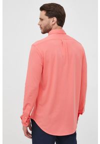 Polo Ralph Lauren koszula bawełniana męska kolor pomarańczowy regular z kołnierzykiem button-down. Typ kołnierza: button down, polo. Kolor: pomarańczowy. Materiał: bawełna. Wzór: aplikacja #3