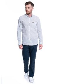 Lee - MĘSKA KOSZULA MATERIAŁOWA LEE SLIM BUTTON DOWN WHITE L66XNG12. Typ kołnierza: button down. Kolor: biały. Materiał: materiał #8