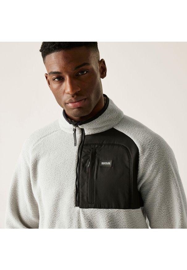 Regatta - Polar męski z suwakiem 1/2 Frankie Borg. Kolor: biały. Materiał: polar. Sport: turystyka piesza