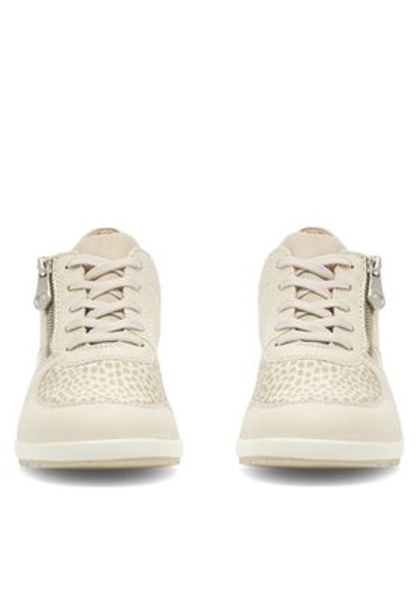 Rieker Sneakersy L4821-60 Écru. Materiał: skóra