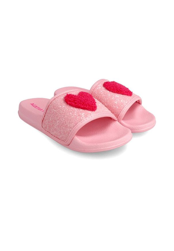 Agatha Ruiz de la Prada klapki dziecięce kolor różowy. Kolor: różowy. Materiał: guma