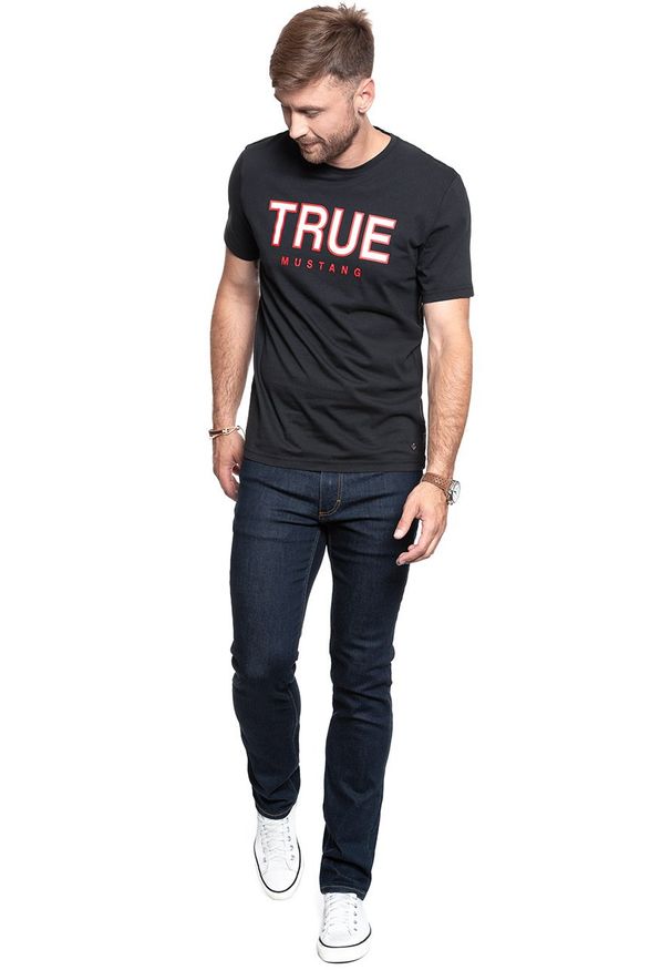 Mustang - MUSTANG T SHIRT Alex C Print CAVIAR 1008702 4132. Wzór: nadruk