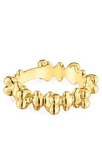 Tous - TOUS Pierścionek Bold Bear 1004342512 Złoty. Materiał: srebrne. Kolor: złoty