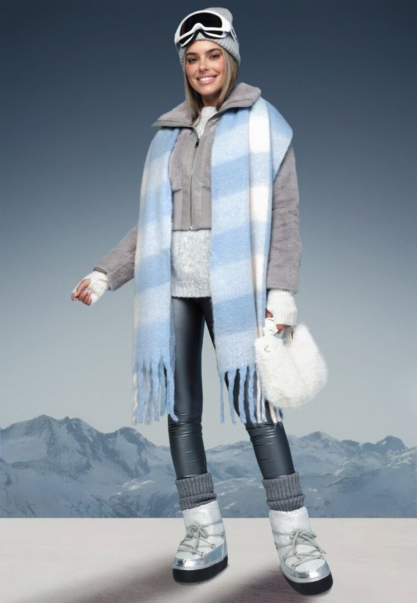 Born2be - Szara Krótka Futrzana Kurtka z Elastycznym Ściągaczem i Kołnierzem Semaline. Kolor: szary. Materiał: futro. Długość: krótkie. Sezon: zima. Styl: elegancki