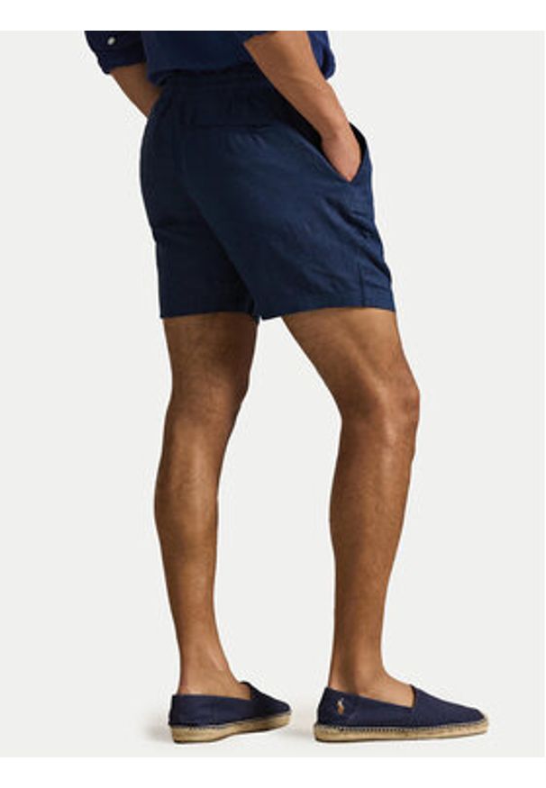 Polo Ralph Lauren Szorty materiałowe 710P08205001 Granatowy Regular Fit. Kolor: niebieski. Materiał: len