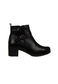 Botki Bayla-161 077 47456 01 Black 161583, Czarny, Skóra naturalna - 38. Okazja: na co dzień. Zapięcie: klamry. Kolor: czarny. Szerokość cholewki: normalna. Materiał: skóra. Sezon: zima, jesień. Obcas: na obcasie. Styl: elegancki, casual. Wysokość obcasa: średni #1