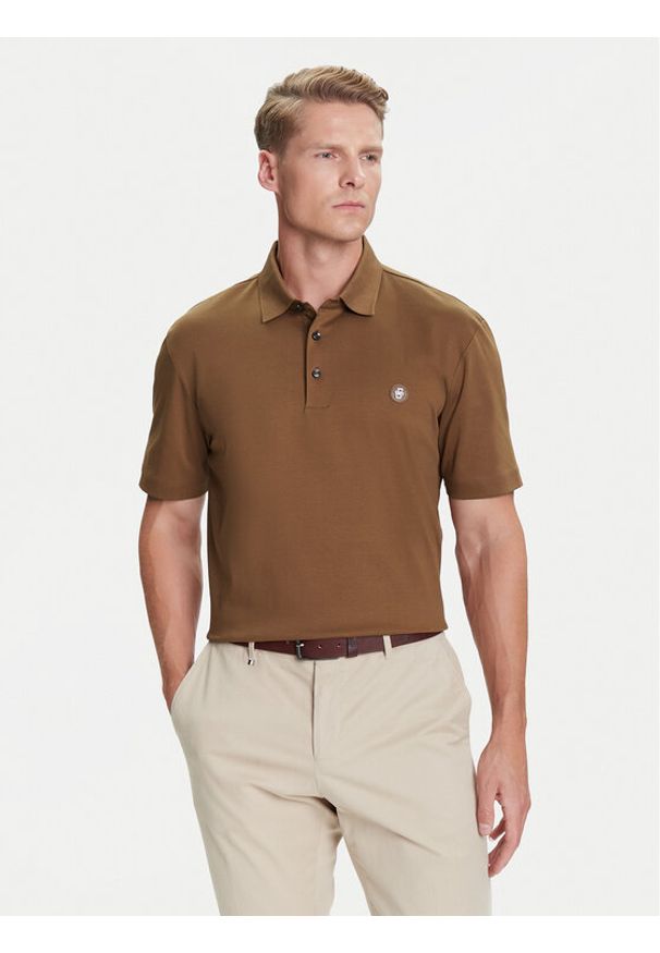 BOSS Polo C-Parris 01 50520297 Brązowy Regular Fit. Typ kołnierza: polo. Kolor: brązowy. Materiał: bawełna