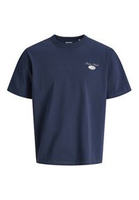 Jack & Jones T-Shirt Edover 12288005 Granatowy Regular Fit. Kolor: niebieski. Materiał: bawełna #6