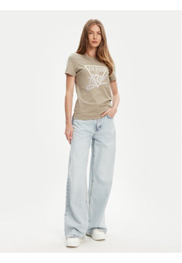 Guess T-Shirt W5YI40 I3Z14 Zielony Regular Fit. Kolor: zielony. Materiał: bawełna