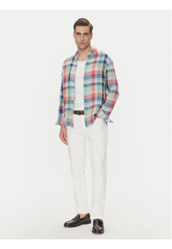 TOMMY HILFIGER - Tommy Hilfiger Koszula Summer Madras MW0MW39166 Kolorowy Regular Fit. Materiał: len. Wzór: kolorowy
