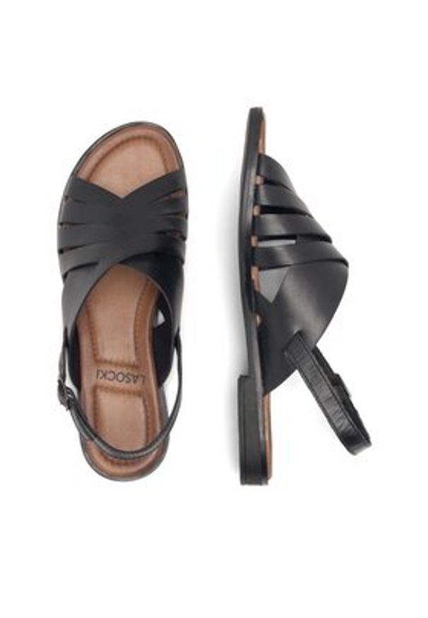 Lasocki Sandały FOXI WI23-FOXI-37 Czarny. Kolor: czarny. Materiał: skóra