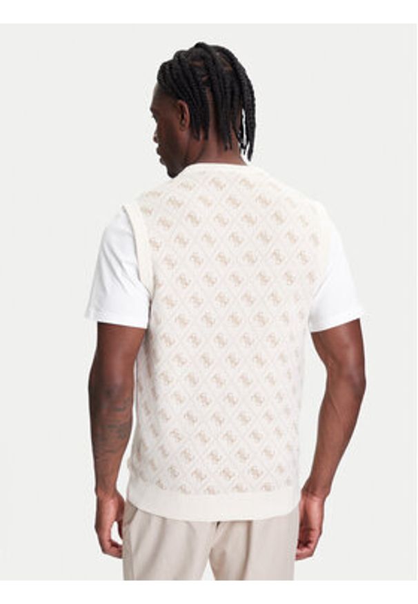 Guess Sweter M5YR09 Z3OE2 Beżowy Regular Fit. Kolor: beżowy. Materiał: syntetyk