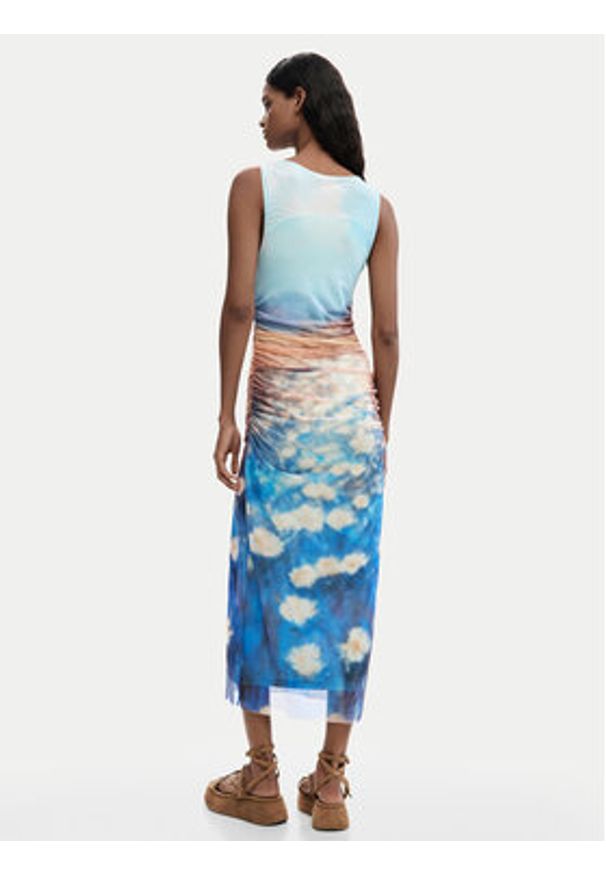 Desigual Sukienka letnia Celeste 26SWVK28 Niebieski Slim Fit. Kolor: niebieski. Materiał: syntetyk. Sezon: lato