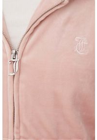 Juicy Couture bluza damska kolor różowy z kapturem gładka. Okazja: na co dzień. Typ kołnierza: kaptur. Kolor: różowy. Wzór: gładki. Styl: casual