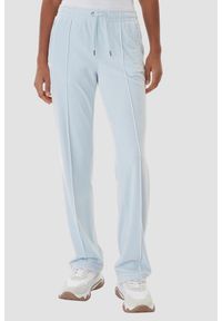 Juicy Couture - JUICY COUTURE Błękitne spodnie dresowe damskie z cyrkoniami Tina, Rozmiar XS. Kolor: niebieski. Materiał: dresówka #1