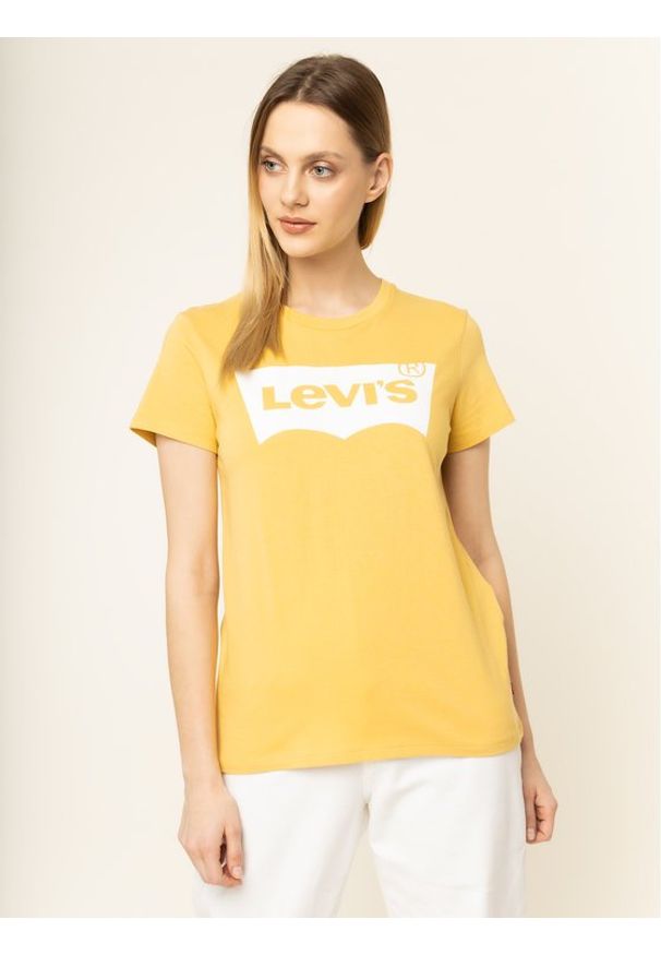 Levi's® T-Shirt The Perfect Graphic Tee 17369-0778 Żółty Regular Fit. Kolor: żółty