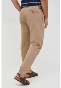 Desigual spodnie 22SMPW06 męskie kolor beżowy w fasonie chinos. Kolor: beżowy. Materiał: tkanina, bawełna. Wzór: nadruk #3