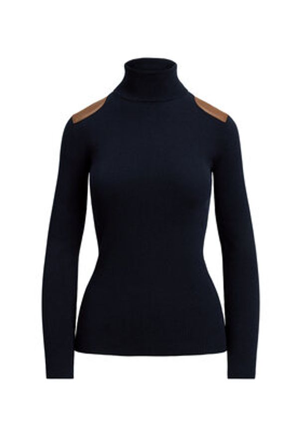 Lauren Ralph Lauren - LAUREN RALPH LAUREN Golf 200951386008 Granatowy Slim Fit. Typ kołnierza: golf. Kolor: niebieski. Materiał: bawełna