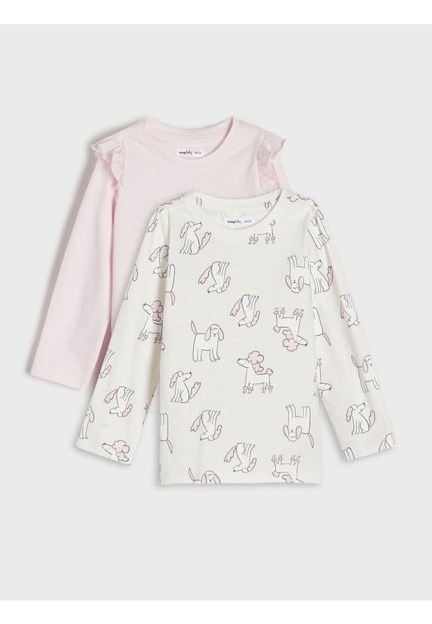 Sinsay - Koszulka z długimi rękawami - różowy. Kolor: różowy. Długość rękawa: długi rękaw. Długość: długie. Wzór: gładki