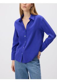 Reserved - Gładka koszula z wiskozy - niebieski. Kolor: niebieski. Materiał: wiskoza. Wzór: gładki #1