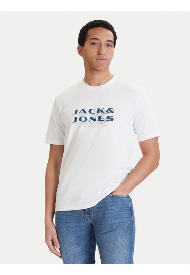 Jack & Jones T-Shirt Fusion 12289880 Biały Regular Fit. Kolor: biały. Materiał: bawełna