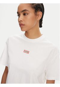 Hunter T-Shirt Abby HARW0059251 Biały Boxy Fit. Kolor: biały. Materiał: bawełna