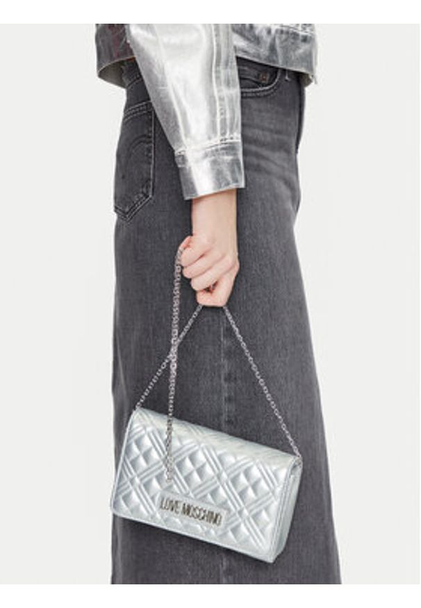 Love Moschino - LOVE MOSCHINO Torebka JC4079PP1MLA196B Srebrny. Kolor: srebrny. Materiał: skórzane