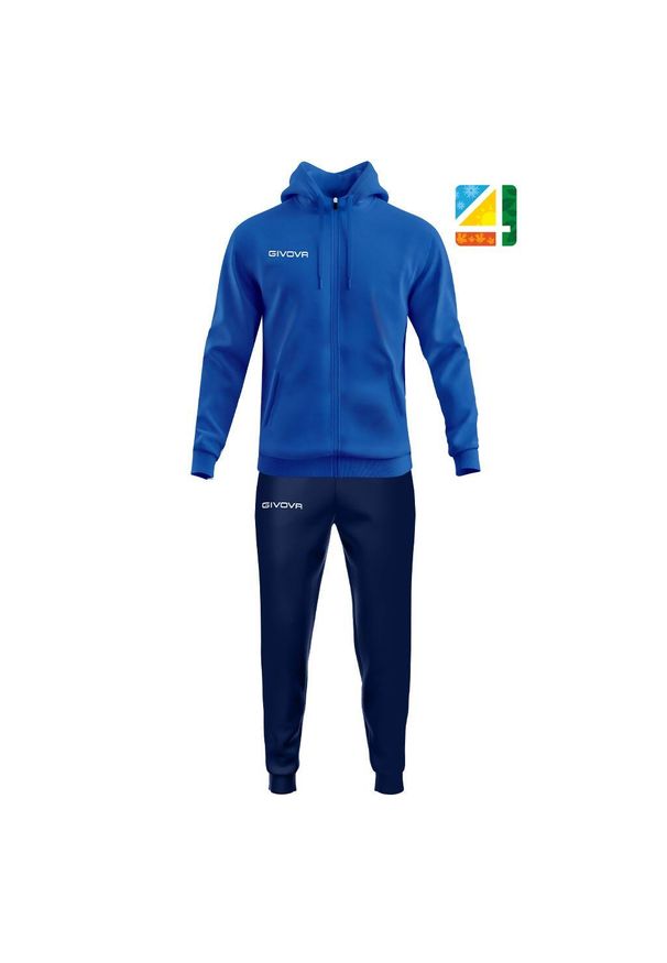 Dres Givova King 4 Seasons. Kolor: wielokolorowy, niebieski. Materiał: dresówka
