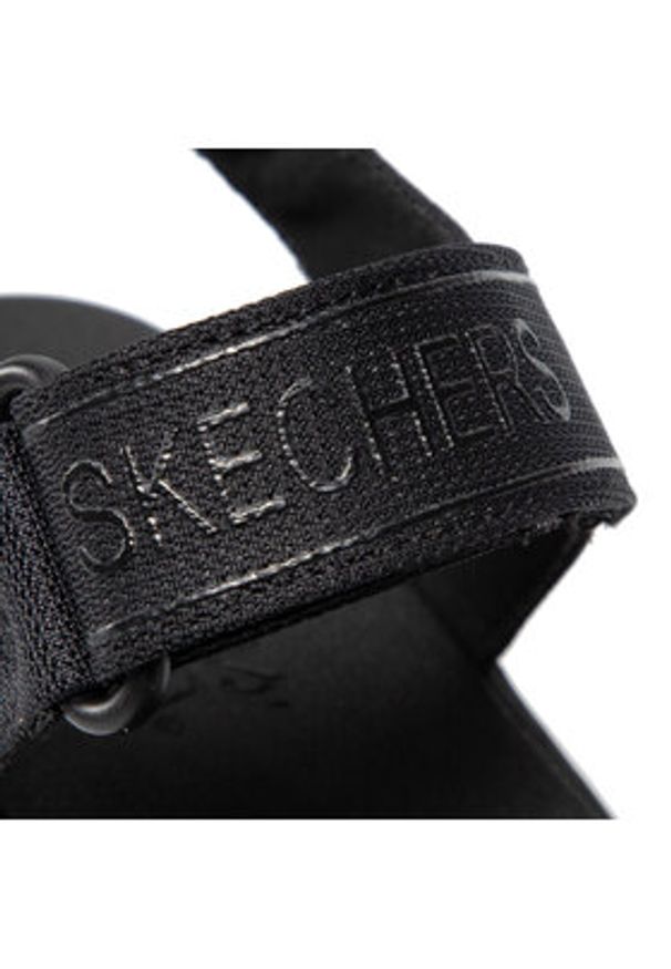 skechers - Skechers Sandały New Block 119226/BBK Czarny. Kolor: czarny. Materiał: materiał