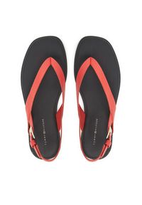 TOMMY HILFIGER - Tommy Hilfiger Sandały Color Block Thong Flat Sandal FW0FW08883 Pomarańczowy. Kolor: pomarańczowy. Materiał: skóra #6