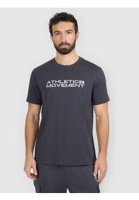 4f - 4F T-shirt regular z nadrukiem męski - szary L. Kolor: szary. Materiał: materiał. Wzór: nadruk #2