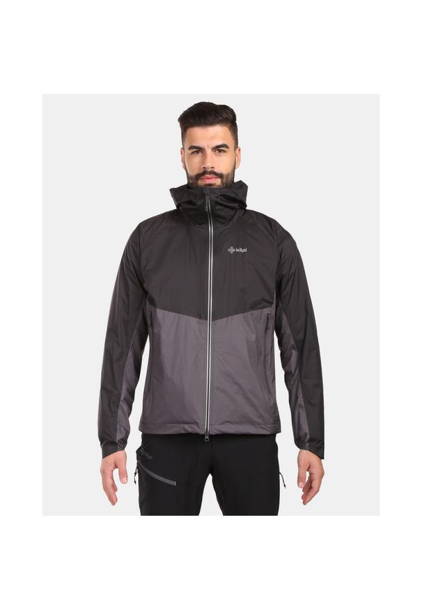 Męska kurtka typu hardshell Kilpi HURRICANE-M. Kolor: czarny. Materiał: nylon. Sport: bieganie