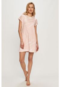 DKNY - Dkny - Koszula nocna. Kolor: różowy. Materiał: bawełna, poliester, dzianina, elastan. Długość: krótkie. Wzór: nadruk #3