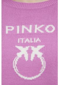 Pinko sweter wełniany damski kolor fioletowy. Kolor: fioletowy. Materiał: wełna #5