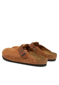 Birkenstock Klapki Boston zamsz 1029185 Brązowy. Kolor: brązowy. Materiał: skóra, zamsz