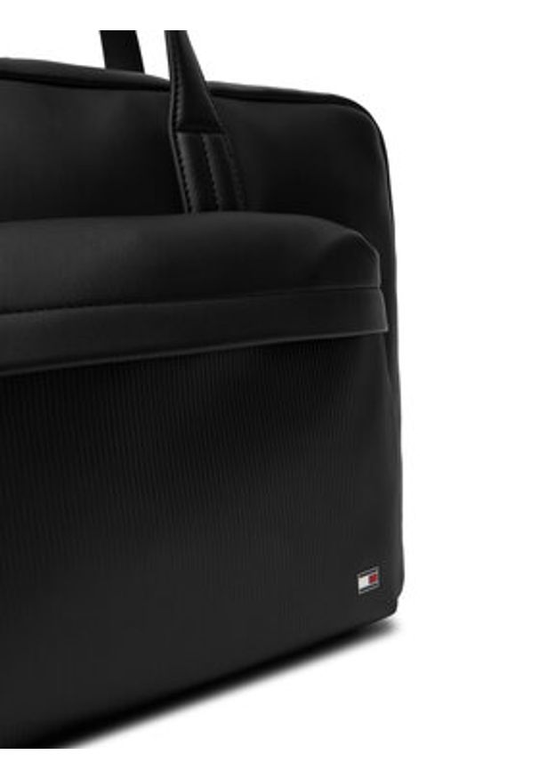 TOMMY HILFIGER - Tommy Hilfiger Torba na laptopa Th Flag Computer Bag AM0AM13989 Czarny. Kolor: czarny. Materiał: skóra