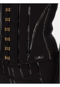 Elisabetta Franchi Marynarka GI-182-57E2-V590 Czarny Slim Fit. Kolor: czarny. Materiał: syntetyk #4