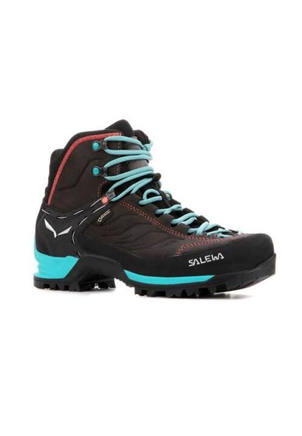 Buty trekkingowe damskie Salewa WS Mtn Trainer Mid Gtx czarne,turkusowe. Wysokość cholewki: za kostkę. Zapięcie: sznurówki. Kolor: wielokolorowy, czarny, niebieski, zielony
