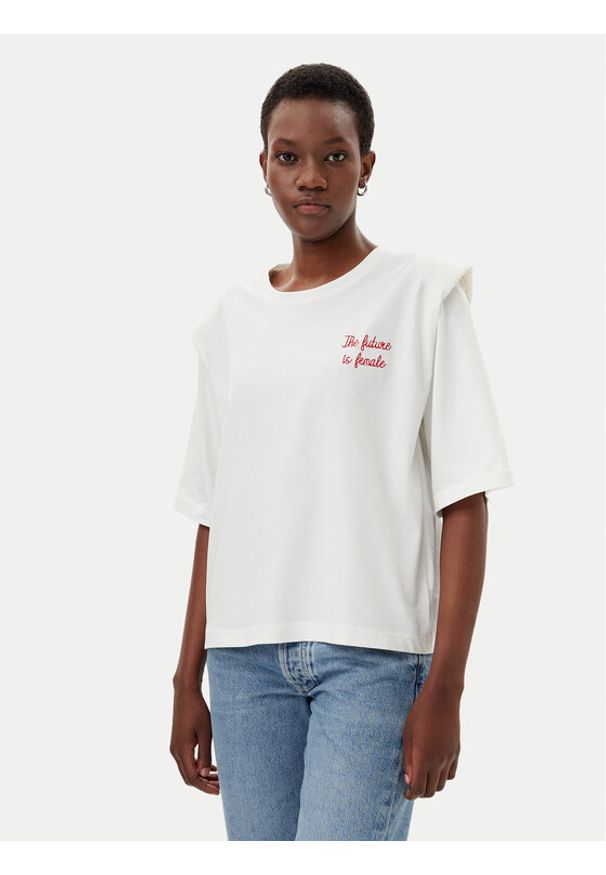 ViCOLO T-Shirt RD0013 Biały Regular Fit. Kolor: biały. Materiał: bawełna