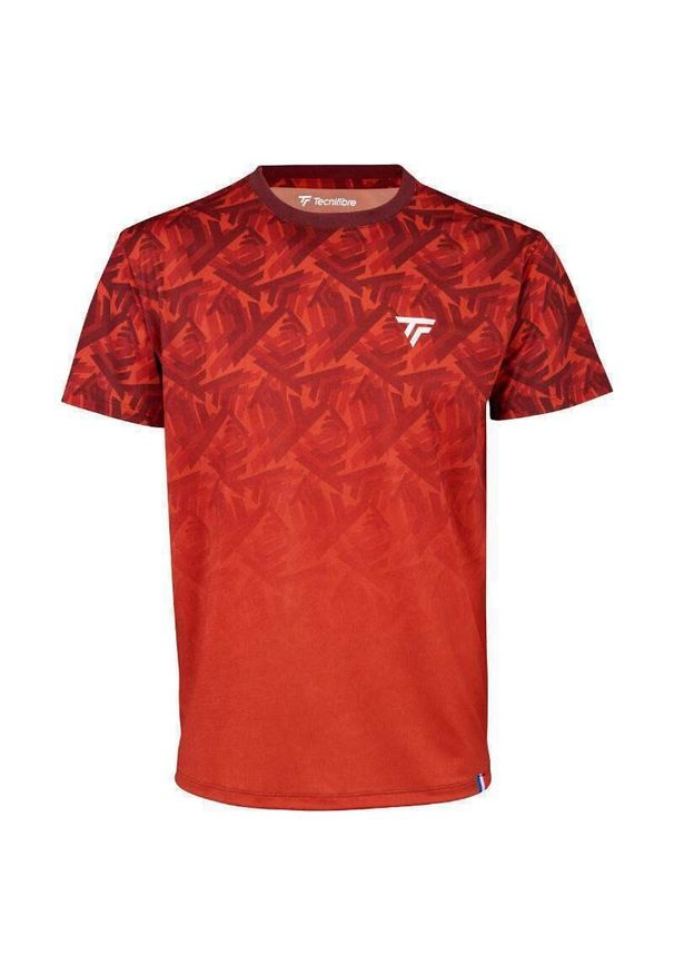 TECNIFIBRE - Koszulka T-Shirt tenisowa męska Tecnifibre X-Loop Tee. Kolor: czerwony, wielokolorowy, pomarańczowy. Sport: tenis