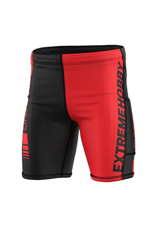 Legginsy krótkie do biegania męskie EXTREME HOBBY 1/3 DRAFT. Kolor: czerwony. Materiał: elastan, poliester. Sport: bieganie, kolarstwo