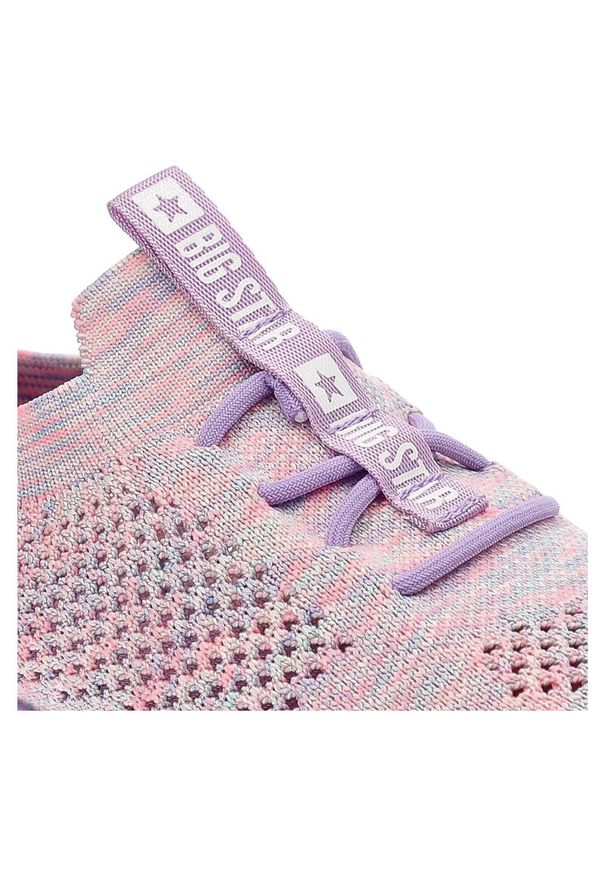 Big-Star - Różowe Sneakersy Big Star Wygodne Buty Dziecięce. Zapięcie: bez zapięcia. Kolor: różowy. Materiał: materiał. Szerokość cholewki: normalna. Wzór: aplikacja. Sport: turystyka piesza