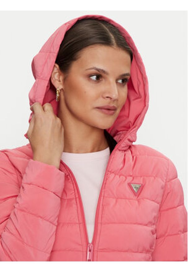 Guess Kurtka puchowa Diann V4YL04 WF3X0 Różowy Regular Fit. Kolor: różowy. Materiał: syntetyk