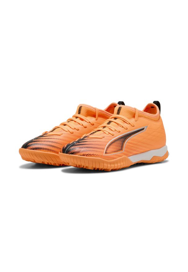 Puma - Młodzieżowe buty piłkarskie ULTRA 6 MATCH TT Mid PUMA. Kolor: żółty, wielokolorowy, czarny, czerwony, pomarańczowy. Szerokość cholewki: normalna. Sport: piłka nożna