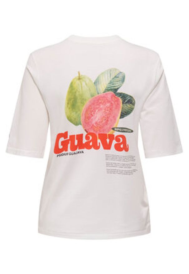 only - ONLY T-Shirt Phoebe 15351369 Biały Regular Fit. Kolor: biały. Materiał: bawełna