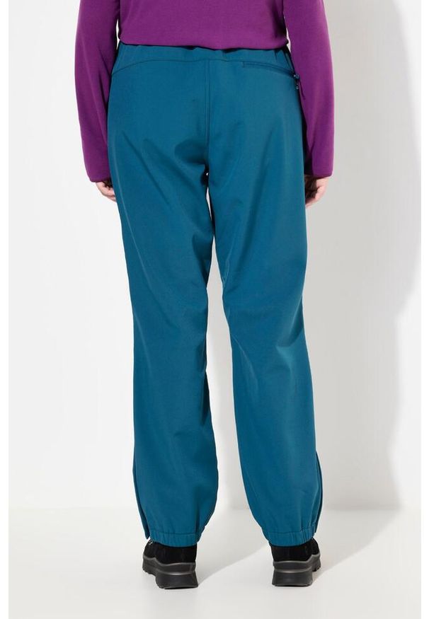 ULLA POPKEN - Damskie Spodnie softshell wodoodporne profilowane kolana polarowa podszewka. Kolekcja: plus size. Kolor: niebieski, zielony, wielokolorowy. Materiał: poliester, materiał. Sezon: lato. Sport: turystyka piesza