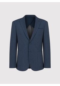 Pako Lorente - PAKO LORENTE – Granatowa marynarka w jodełkę. Kolor: niebieski. Materiał: poliester, wiskoza, elastan. Wzór: jodełka #3