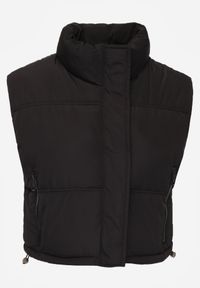 Born2be - Czarna Krótka Kamizelka Pikowana Typu Puffer Niraemius. Okazja: na co dzień. Kolor: czarny. Materiał: poliester. Długość: krótkie. Styl: casual #5