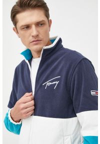 Tommy Jeans kurtka męska kolor granatowy przejściowa. Kolor: niebieski. Materiał: poliester